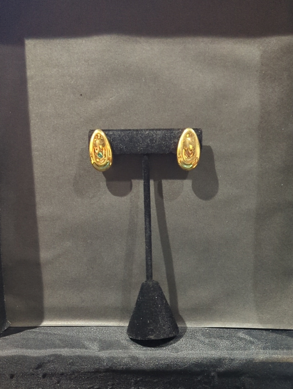 Gold-Tone Oval Pierced Earrings